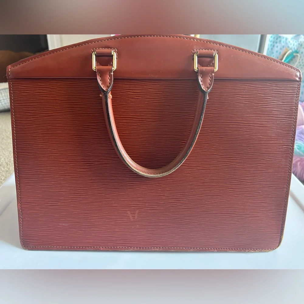 Authentic Louis Vuitton Brown Epi Leather Riviera Handbag